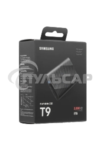 Внешний SSD Samsung T9, 1TB, USB 3.2 Gen 2x2 Type-C, R/W 2000/1950, черный