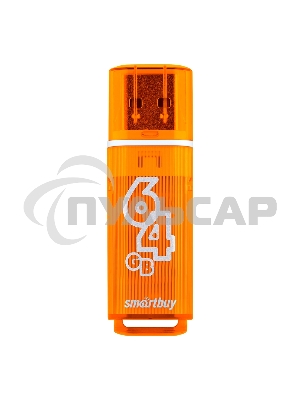 Флешка USB R/W Smartbuy R/W Glossy series Orange (SB64 GbGS-Or), 64 Gb, USB 2.0, R/W 25/15, оранжевый