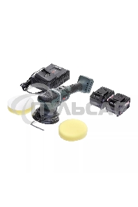 Профессиональная полировальная машина бесщеточная KLPRO KLPS18B-50 125мм (18В, Li-ion-2шт, 5.0А·ч, З/У - 4А, сумка)