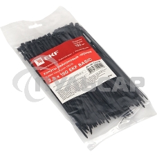Хомут кабельный 2.5х150 нейл. черный (уп.100шт) EKF plc-cb-2.5x150