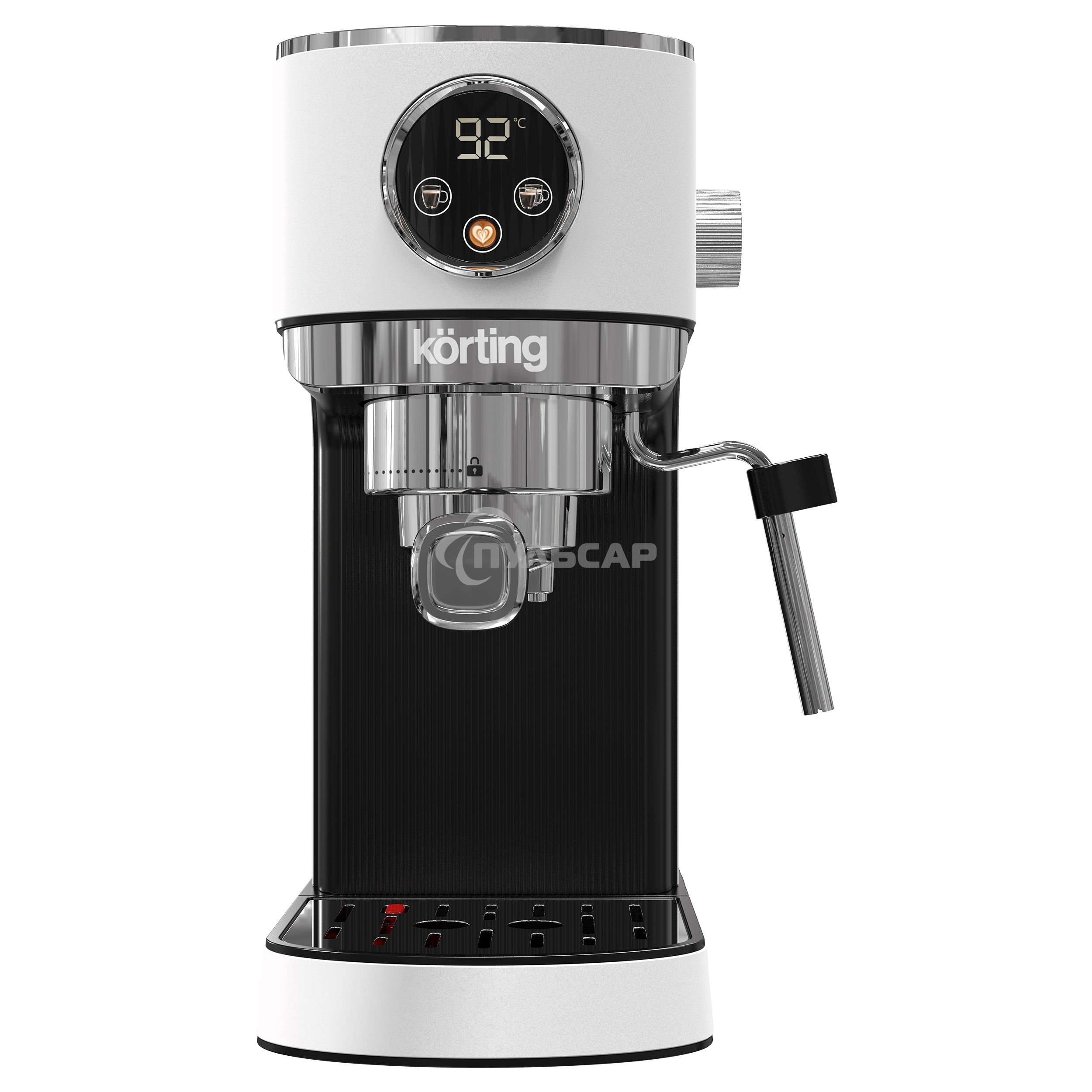 Кофеварка рожковая Korting KCM 1003 EW белый, исп. кофе - молотый, 1.2 л, 1350 Вт, 20 бар