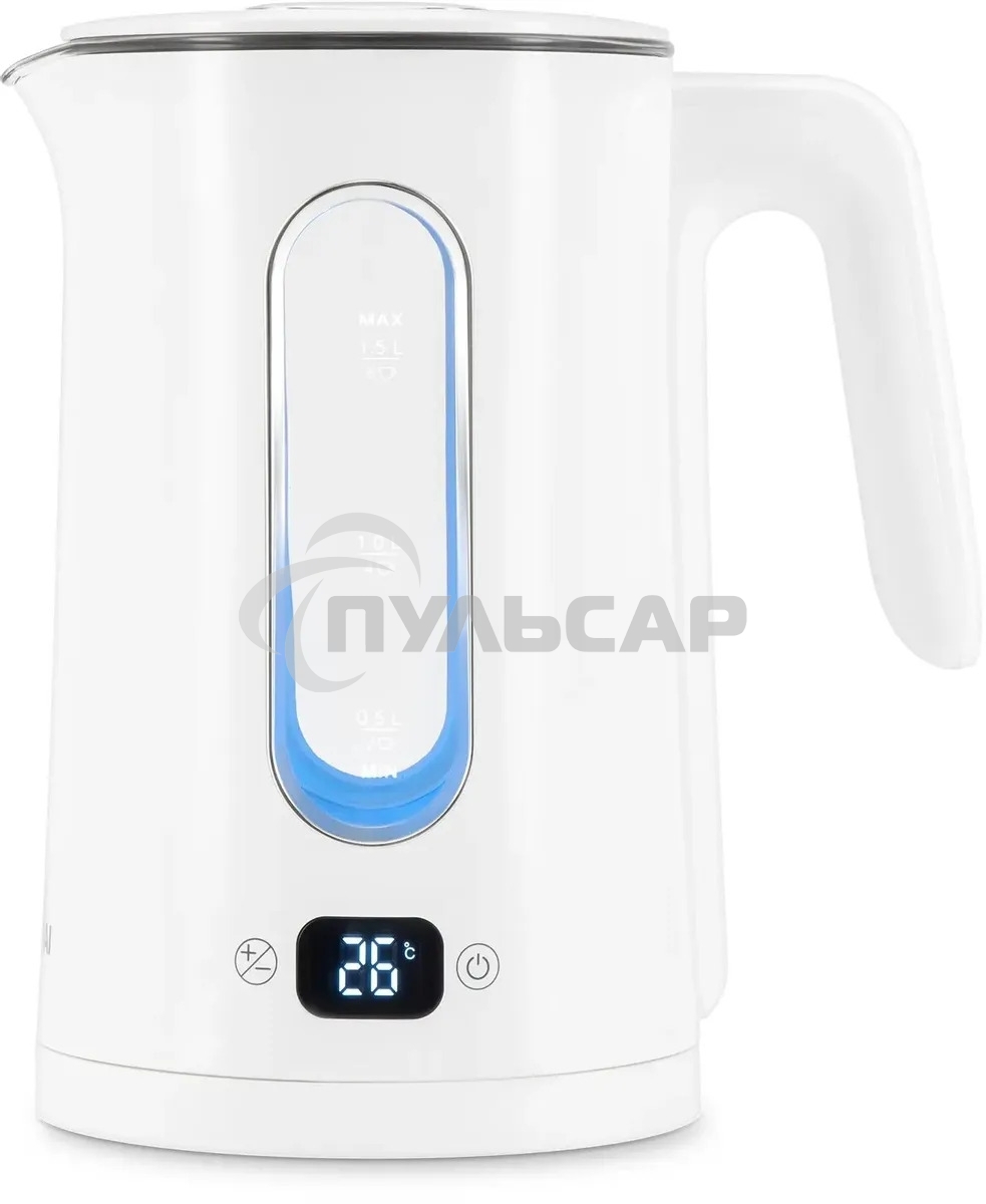 Чайник электрический Hyundai HYK-G5510 1.5л. 2200Вт белый/прозрачный корпус: стекло