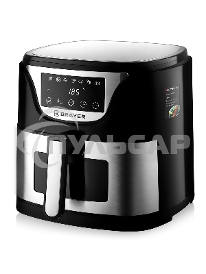 Аэрогриль BRAYER BR2037 черный/серебристый, 1500 Вт, 5 л, упр. - сенсор, программ - 7