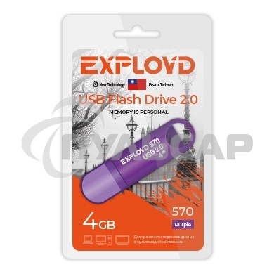 Флешка USB Exployd R/W 4 Gb 570 пурпурный EX-4 Gb-570-Purple