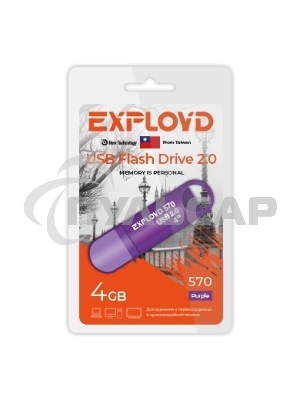 Флешка USB Exployd R/W 4 Gb 570 пурпурный EX-4 Gb-570-Purple
