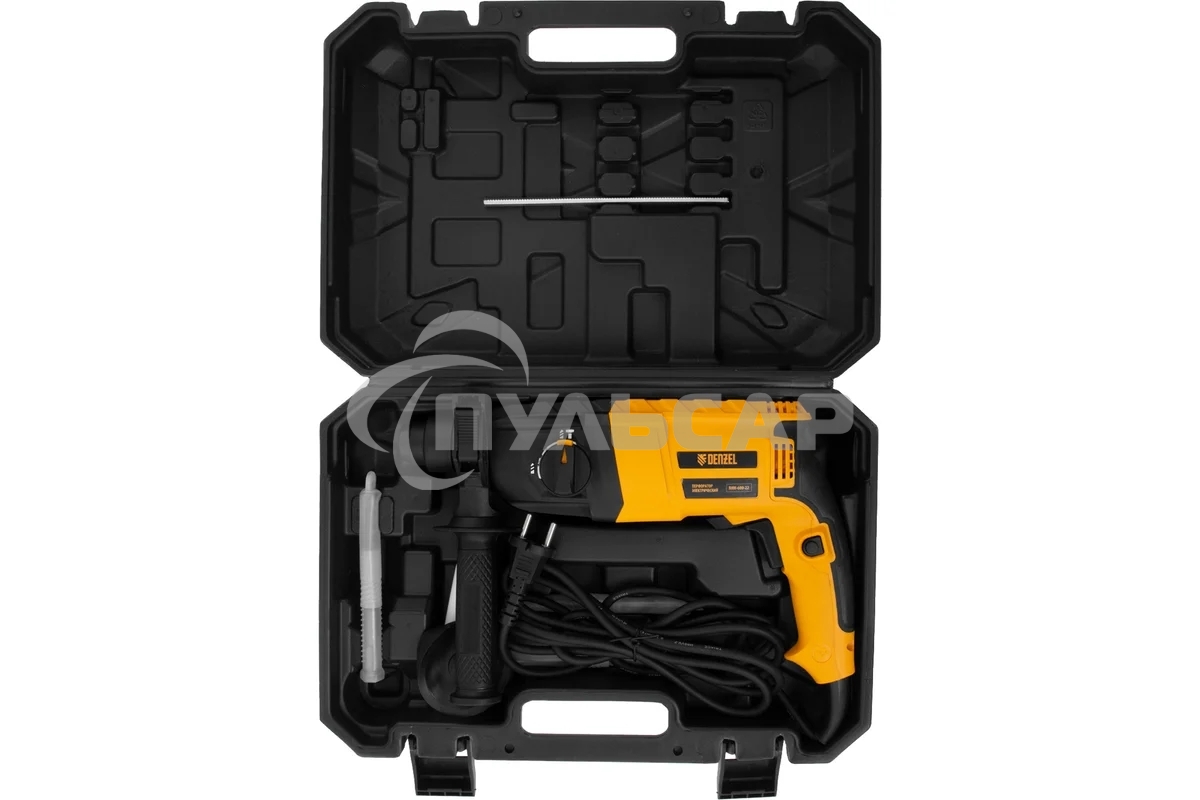 Перфоратор электрический RHH-600-22, SDS-plus, 600 Вт, 2,5 Дж, 2 реж. Denzel