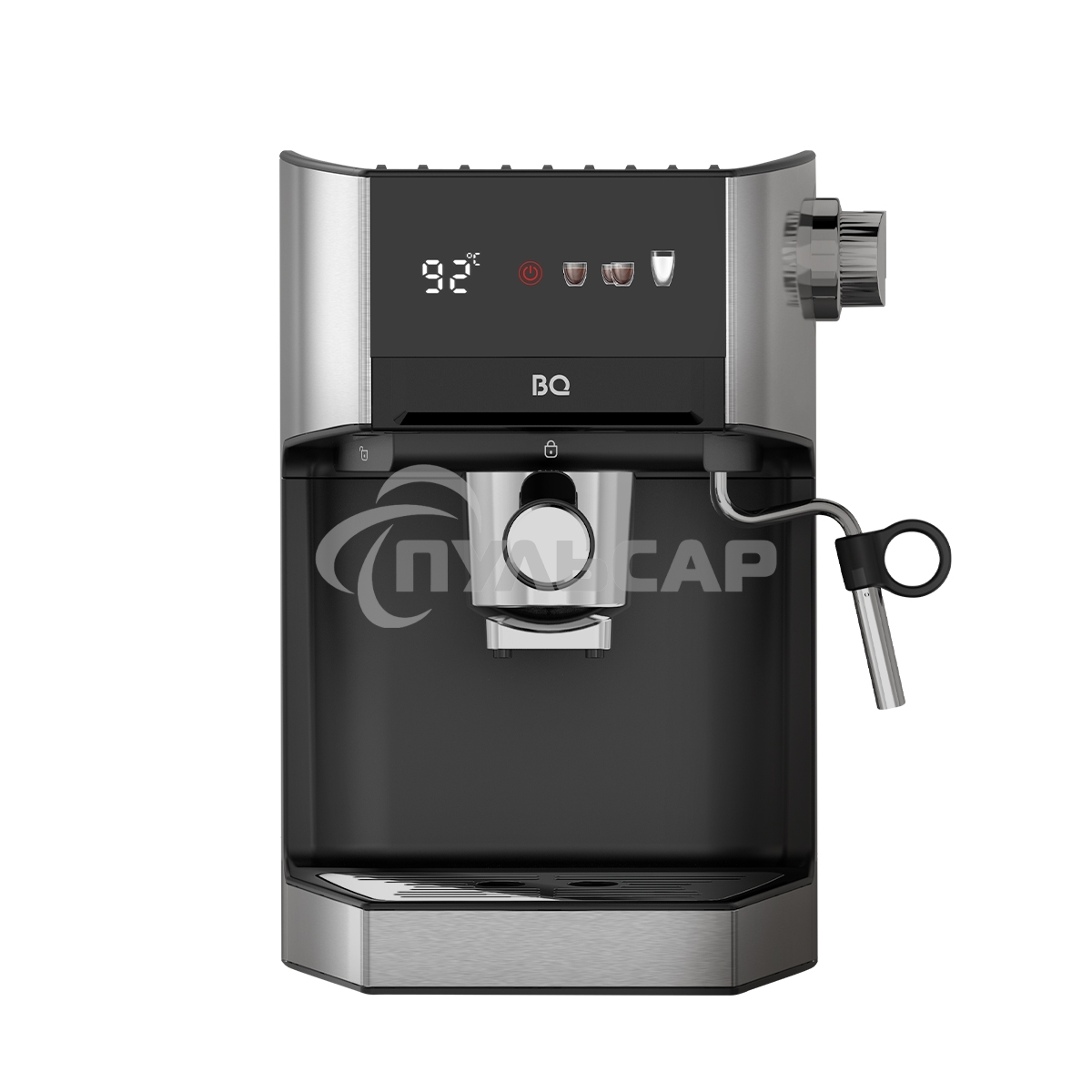 Кофеварка рожковая+капсульная BQ CM3003 стальной/черный, исп. кофе - молотый/капсулы Dolce gusto, Nespresso, 1 л, 950 Вт, 19 бар