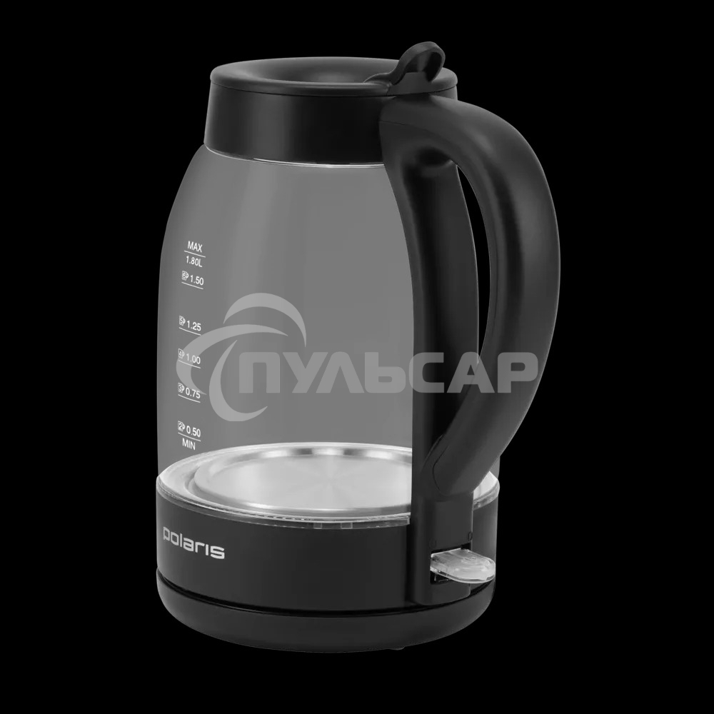 Чайник электрический Polaris PWK-1797-СGL, 2200вт, 1,8л, стекло, черный