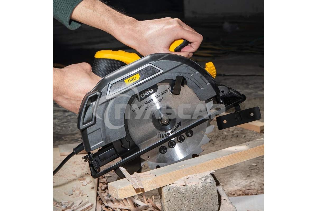 Циркулярная пила Deli DL-YJ185-E1 (1300Вт, 5300об/мин, диаметр диска 185мм)