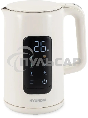 Чайник электрический Hyundai HYK-S4606 1.7 л, 2200 Вт, кремовый