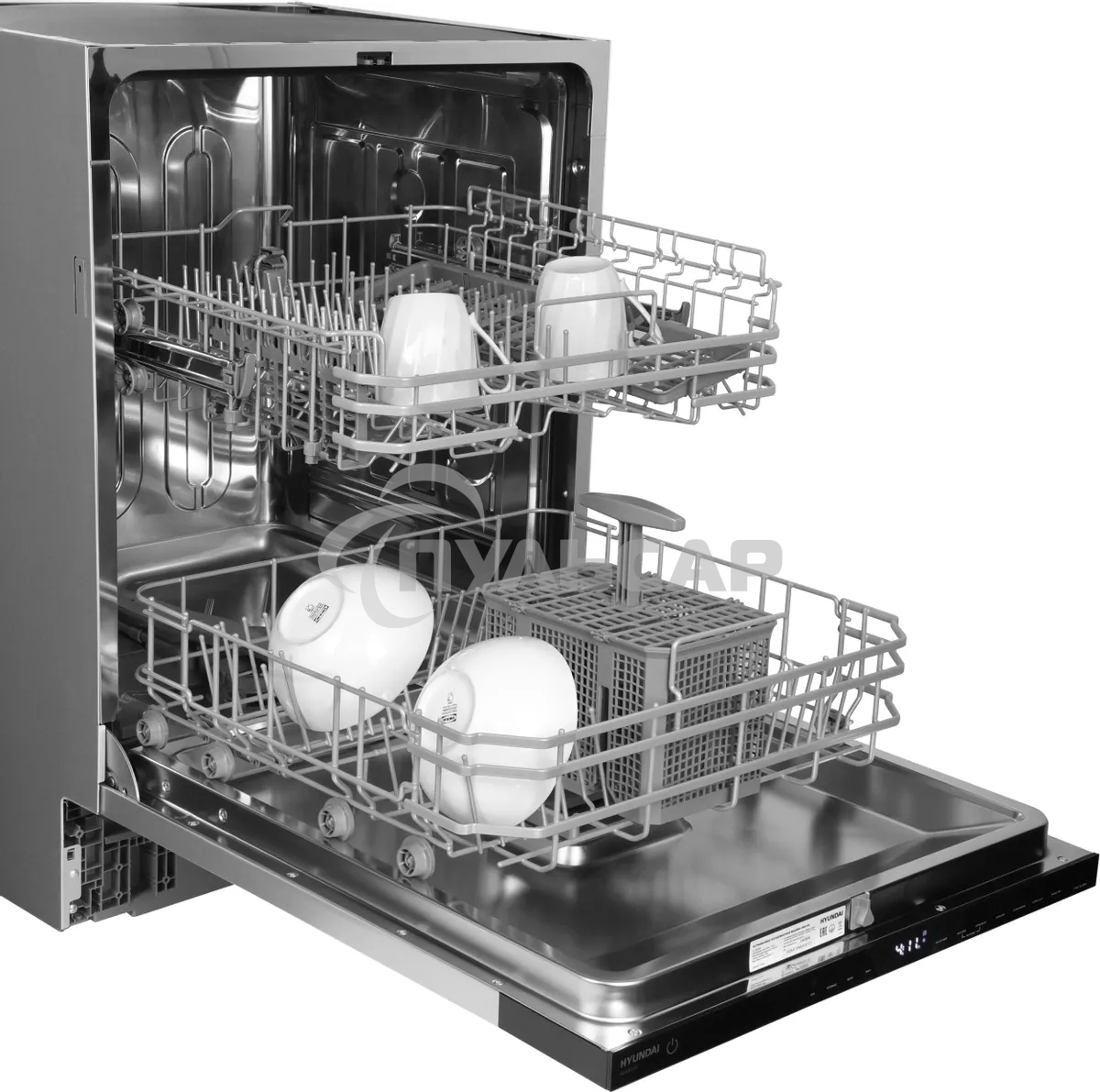 Встраиваемая посудомоечная машина Hyundai HBD 645, нержавеющая сталь, 59.8 см, 13 компл., 49 дБ, класс A++