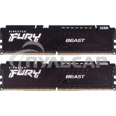 Оперативная память Kingston Fury Beast, DDR5, 32Gb (2x16Gb), 5200MHz, CL40, DIMM, радиатор, черный