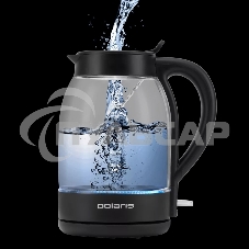 Чайник электрический Polaris PWK-1797-СGL, 2200вт, 1,8л, стекло, черный