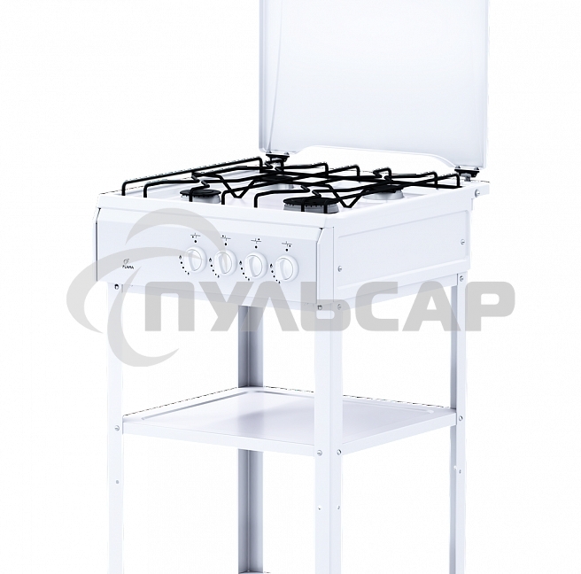 Плита газовая Flama AVG 1401 W белый,крышка