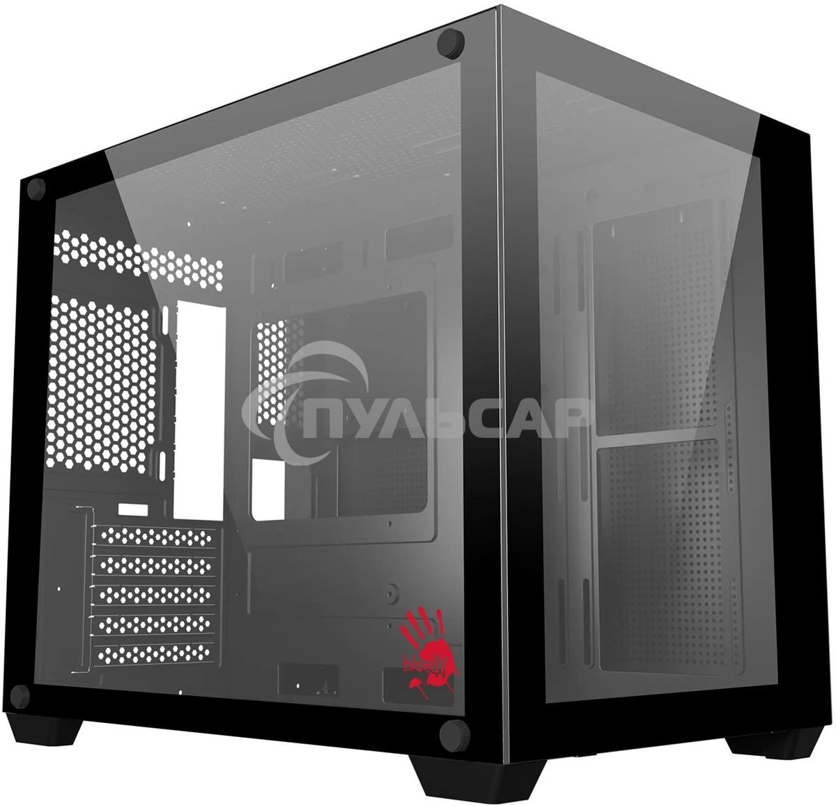 Компьютерный корпус Bloody BD-CC108 черный без БП mATX 9x120мм 2xUSB 3.0 audio bott PSU