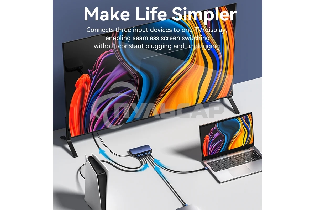 Переключатель (switch) 3x1 Vention HDMI v2.0