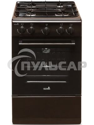 Плита газовая Cezaris ПГ 2150-01 коричневый, конфорок 4 шт, духовка 43 л, 51 см x 85 см x 55 см
