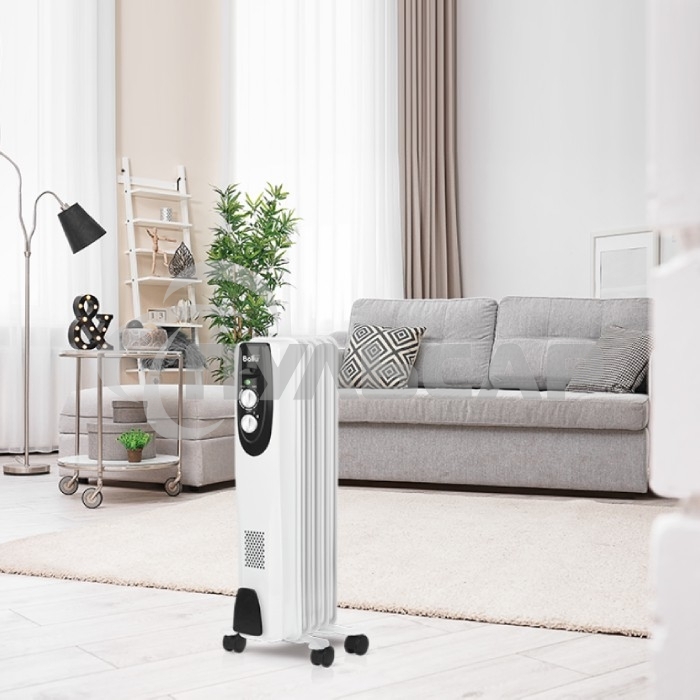 Обогреватель масляный Ballu Classic BOH/CL-05WRN (5 секций), белый, 1000 Вт, 15 м2, термостат