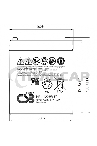 Батарея CSB HRL 1225W (12V 6Ah) F2