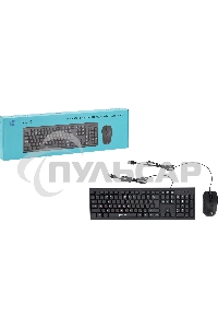 Комплект клавиатура + мышь Oklick 630M клав:черный мышь:черный USB