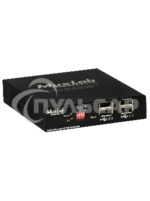 Приемник-декодер DVI, USB2.0 и KVM over IP, сжатие JPEG2000, с PoE MuxLab 500771-RX