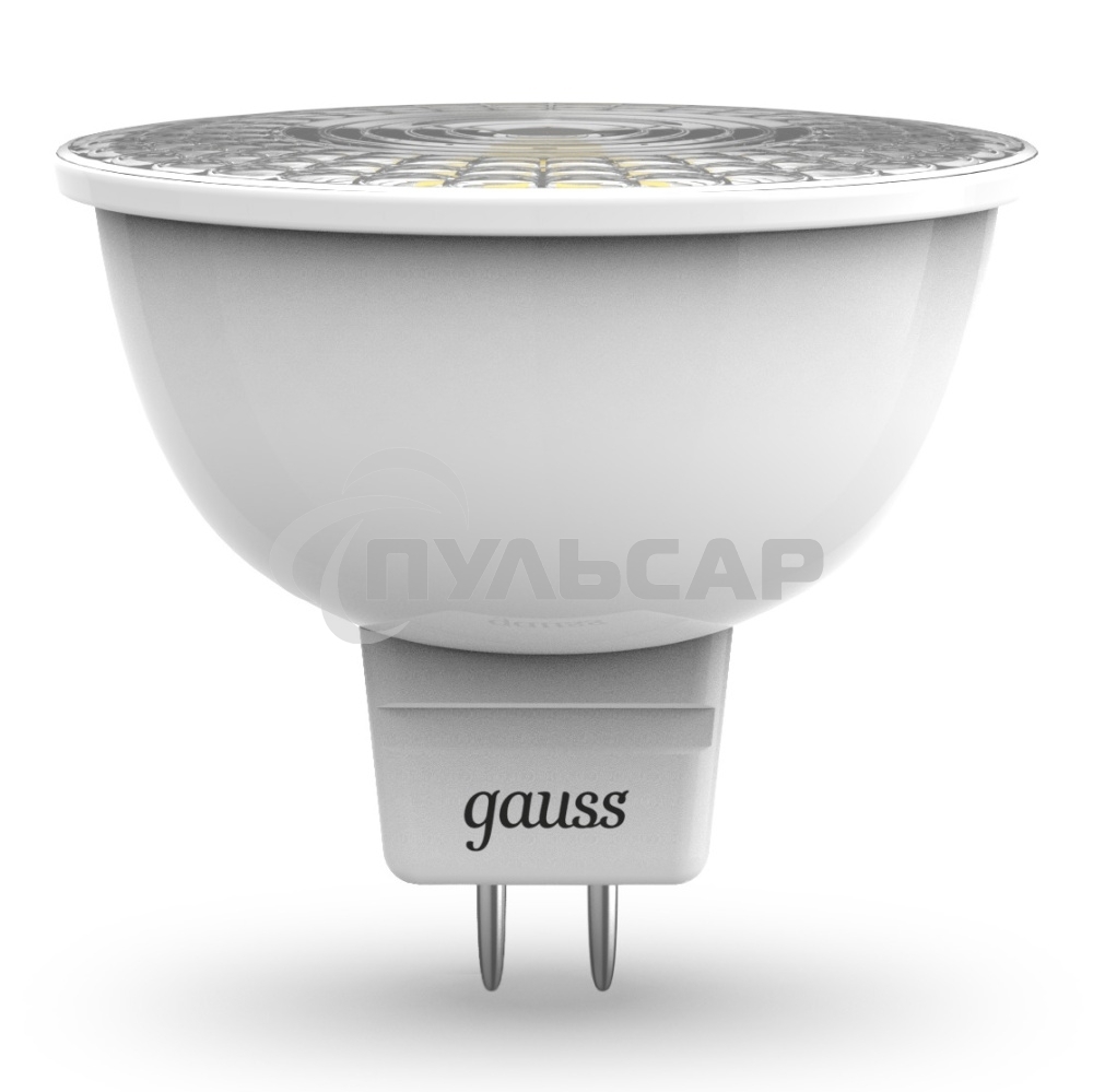 Лампа светодиодная Gauss 101505105 MR16 5 Вт 3000К тепл. бел. GU5.3 500 лм 150-265В FROST