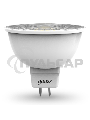 Лампа светодиодная Gauss 101505105 MR16 5 Вт 3000К тепл. бел. GU5.3 500 лм 150-265В FROST