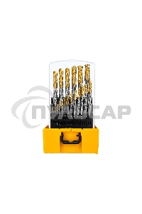 Набор сверл по металлу Denzel 1-13 мм, Р6М5-TiN, Golden Tip, 25 шт 723009
