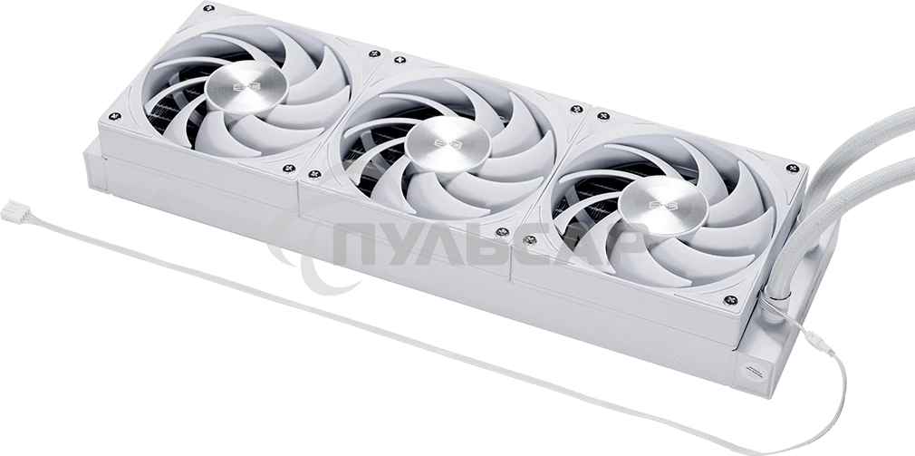 Система охлаждения Water Cooling System PCCooler DS360 Display WH (310W, 360мм, LED, белый, ARGB Pump/ Fans: 3x120мм, 90.56CFM, 39.8dBA, 2500RPM/ Pump height 65мм, 15dBA, 2600RPM, Rad thickness 27мм/ S: 1851, 1700, 1200, 115X, AM5, AM4)