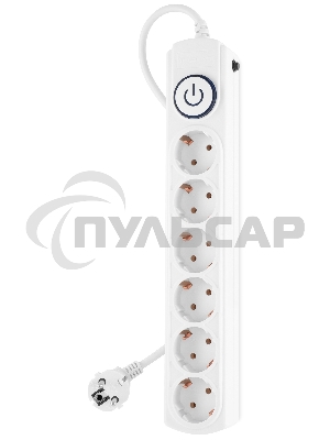 Сетевой фильтр Ippon BK-6-EU-3-10-W 3м (6 розеток) белый (коробка)