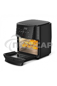 Аэрогриль BQ GR2009 черный, Мощность: 1800 Вт / Объем XXL 12л / Быстрая и равномерная циркуляция горячего воздуха Технология Air Cycle / Многофункциональный прибор 6 в 1: фритюрница, гриль, духовка, шашлычница, микроволновая печь (разогрев пищи), дегидрат