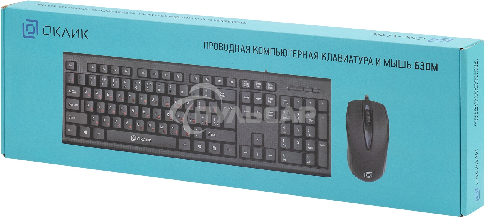 Комплект клавиатура + мышь Oklick 630M клав:черный мышь:черный USB
