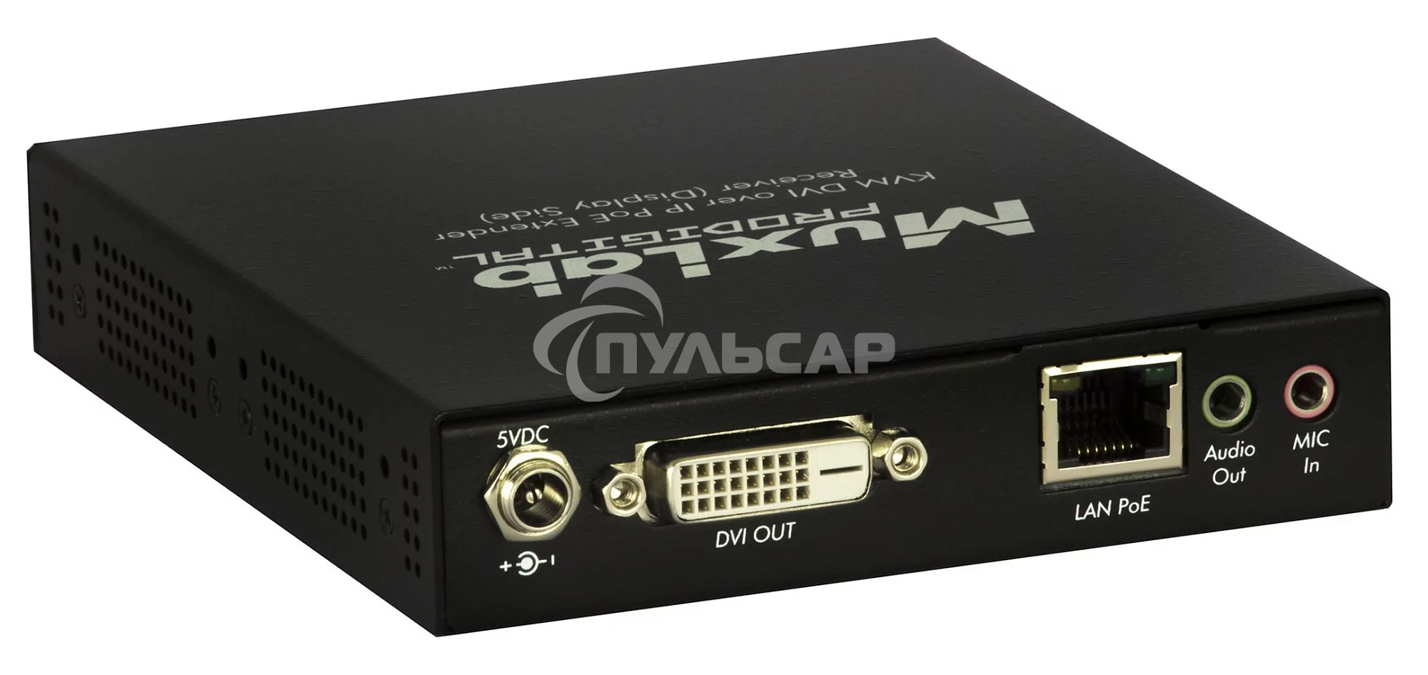 Приемник-декодер DVI, USB2.0 и KVM over IP, сжатие JPEG2000, с PoE MuxLab 500771-RX