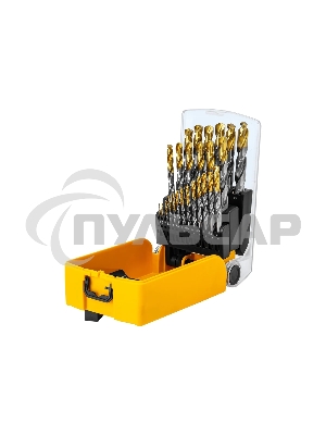 Набор сверл по металлу Denzel 1-13 мм, Р6М5-TiN, Golden Tip, 25 шт 723009