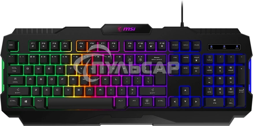 Клавиатура проводная MSI FORGE GK100, Wired, RGb lighting, Anti-ghosting Capability, Black