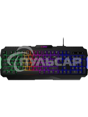 Клавиатура проводная MSI FORGE GK100, Wired, RGb lighting, Anti-ghosting Capability, Black