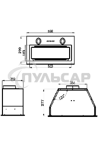 Вытяжка встраиваемая Maunfeld Trapeze 602M нержавеющая сталь, 60 см, 1150 куб. м/ч, 54 дБ