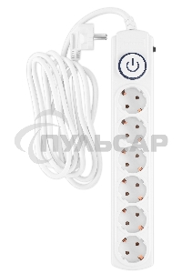 Сетевой фильтр Ippon BK-6-EU-3-10-W 3м (6 розеток) белый (коробка)