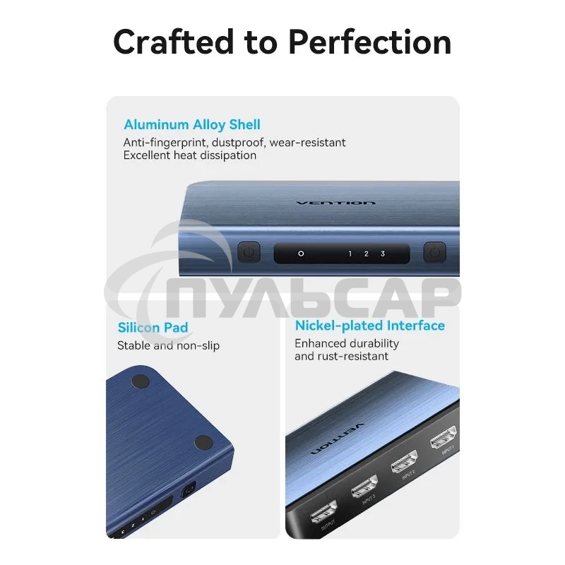 Переключатель (switch) 3x1 Vention HDMI v2.0