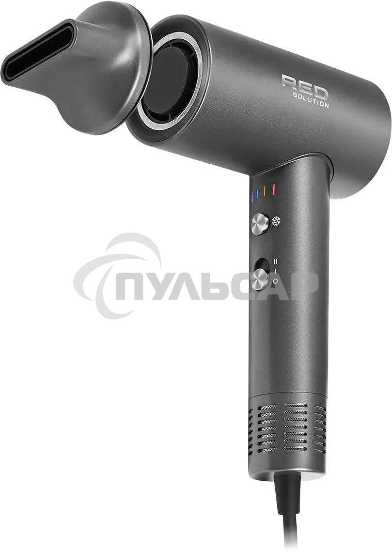 Фен Red Solution RF-510, 1400Вт, серый/серебристый
