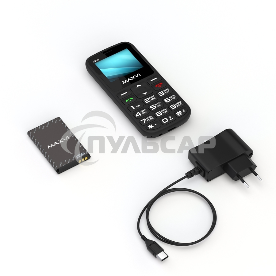 Мобильный телефон Maxvi B100i черный