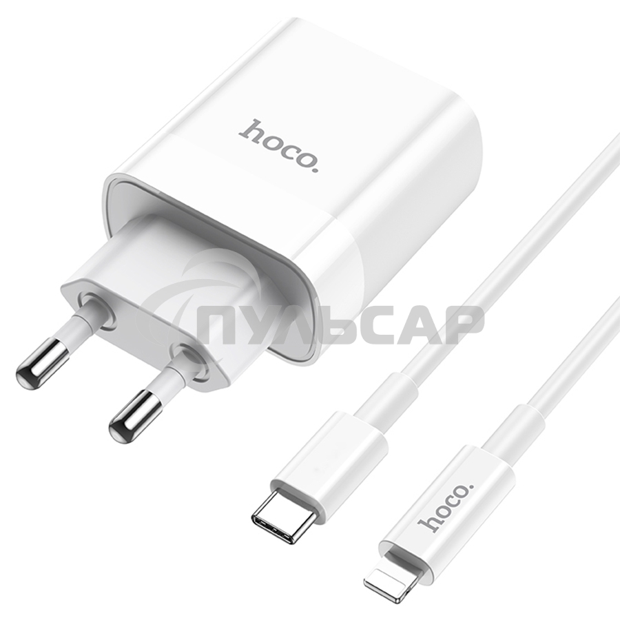 Сетевое зарядное устройство HOCO (6931474740526) C80A RAPIDO PD+QC3.0 + кабель 8PIN-TYPE-C белый
