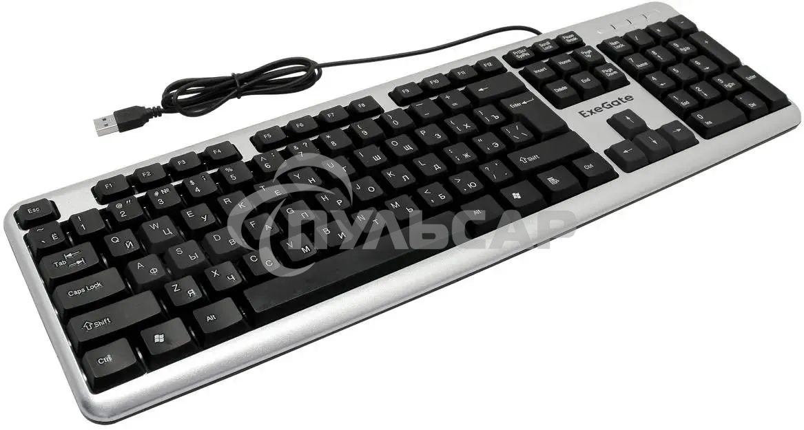 Клавиатура проводная ExeGate LY-401 (EX264086RUS), USB, серебристый