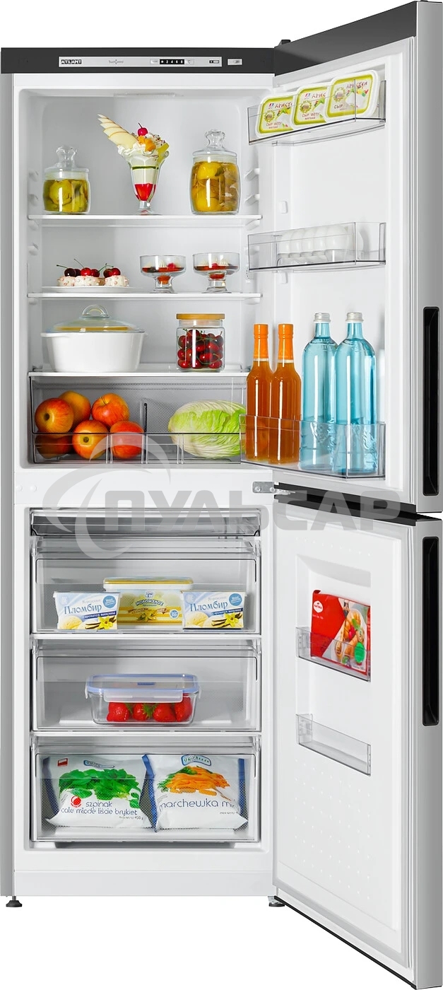 Холодильник Atlant 4612-181 серебристый двухкамерный 182/119л морозилка снизу