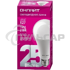 Лампа светодиодная ОНЛАЙТ 61954 OLL-A60-25-230-4K-E27 25 Вт