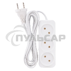 Удлинитель 3 гнезда 3 метра 6А/1,35кВт без заземления ШВВП 2х0,75 (SBE-10-3-03-F)