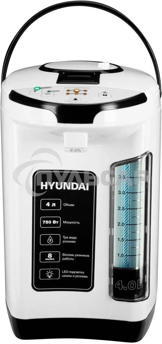 Термопот Hyundai HYTP-4840 4л, 750Вт, белый/черный