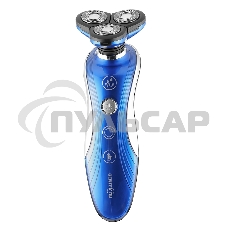 Электробритва Centek CT-2170 (синий) ротор 3D, влажное бритье, 3 плав.головки, 2-ные лезвия, до 50 мин раб