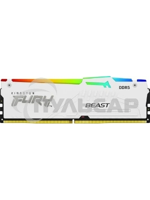Оперативная память Kingston Fury Beast, DDR5, 16Gb (1x16Gb), 5600MHz, CL40, DIMM, радиатор, RGB, белый