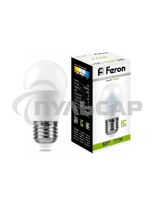 Лампа светодиодная Feron LB-750 11W 230V E27 4000K G45